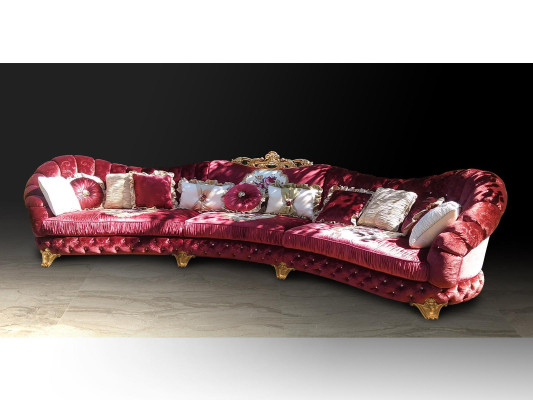 Designer Sofa Corner sofa Living landscape Round Couch Velvet Couch Sofa Corner sofa Italy