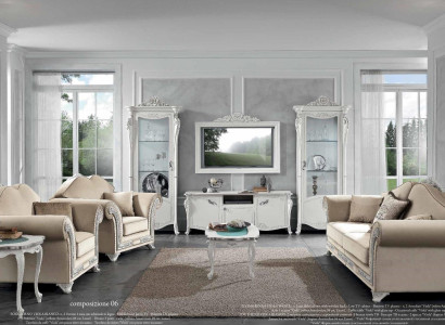 Classic s 9-piece living room set in the colors beige and white