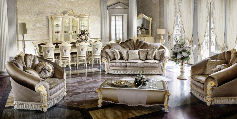 Luxury Furniture Sofa set Couch Sofa Upholstery 3+1+1 Seater + Coffee table Wood new