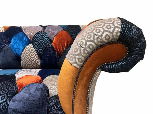 Sofas Seat Fabric Design Three Seater Luxury Chesterfield Furniture Multicolored