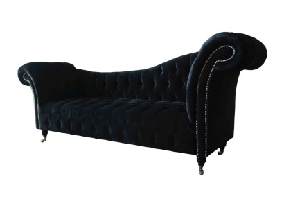Sofa Luxury Textile Chesterfield Couch Upholstery 3 Seater Suite Blue Velvet