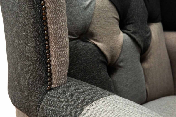 Chesterfield Wing Chair Armchair 1 Seater Sofa Couch Upholstery Textile new