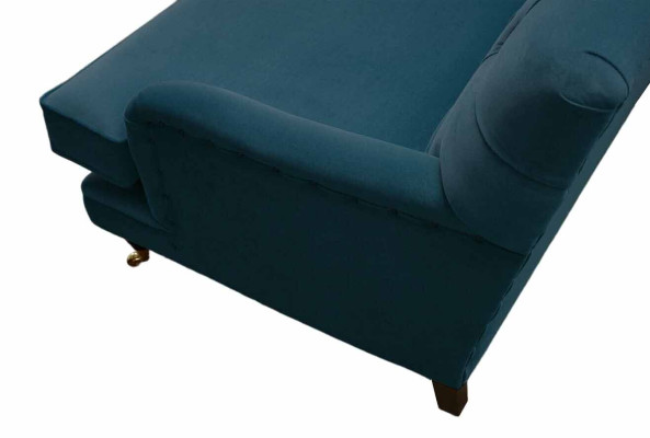 Chesterfield Design Luxury Upholstery Sofa 3 Seater Blue Couch Textile new