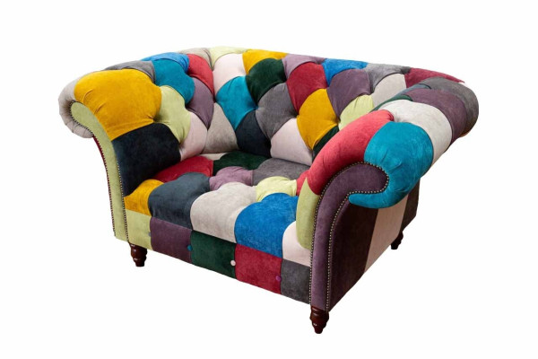 Armchair Design Chesterfield Lounge Multicolored Sofa Single Seater 130cm new