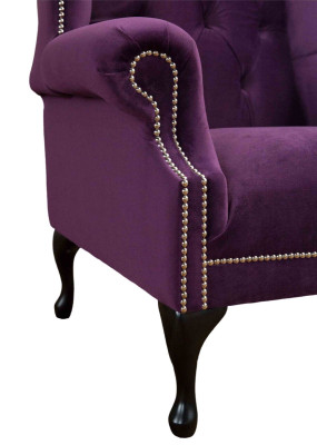 Wing Chair Armchair Design Upholstery Sofa Couch Chesterfield Textile new