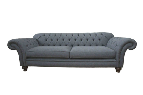 Sofa Luxury Textile Chesterfield Couch Sofas Upholstery 3 Seater Gray Design