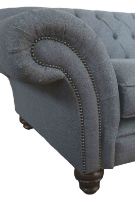 Sofa Luxury Textile Chesterfield Couch Sofas Upholstery 3 Seater Gray Design