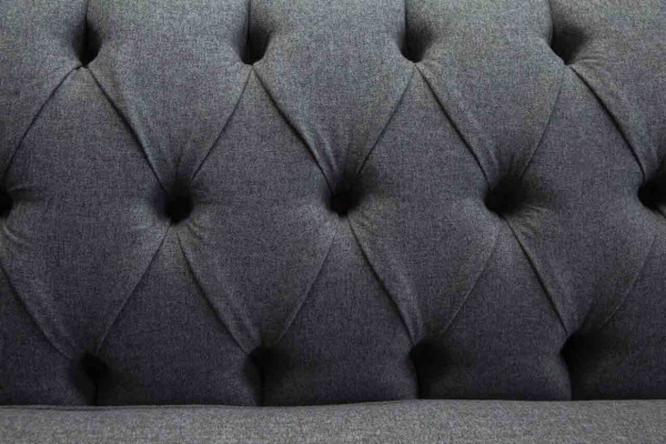 Sofa Luxury Textile Chesterfield Couch Sofas Upholstery 3 Seater Gray Design