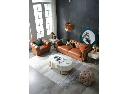 Sofa set 3+1 Seater Classic Living landscape Sofas Couches Upholstery