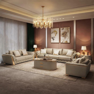 Design Living landscape Sofa set 3+2 Seater Leather sofa Living room