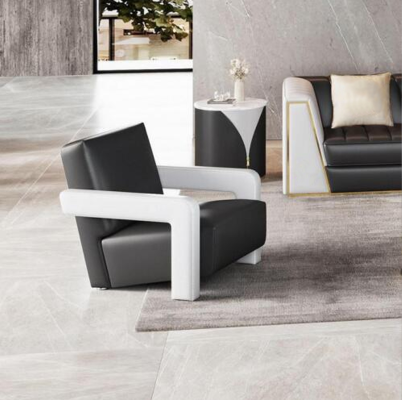 Living room 4-piece sofa set 3+2+1 seater seats with leather cover coffee table