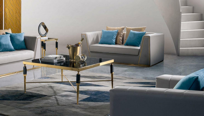 Coffee table Noble Side table Living room Classic r Design Table Glass