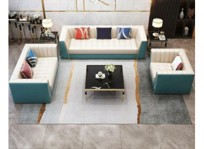 Leather sofa sofa couch upholstery 321 seater coffee table 2x side table 6 pieces. new