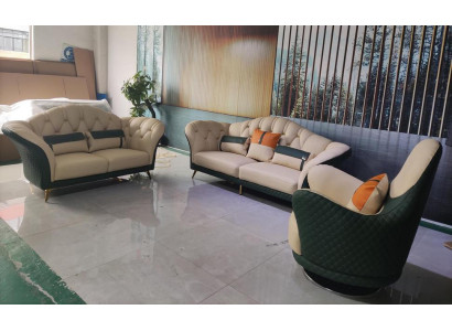 Chesterfield Suite Set Upholstery Furniture 3pcs. Sets leather sofa new