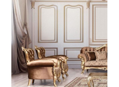 Wing Chair Armchair Baroque Design Upholstery Sofa Couch Chesterfield Textile Seat new