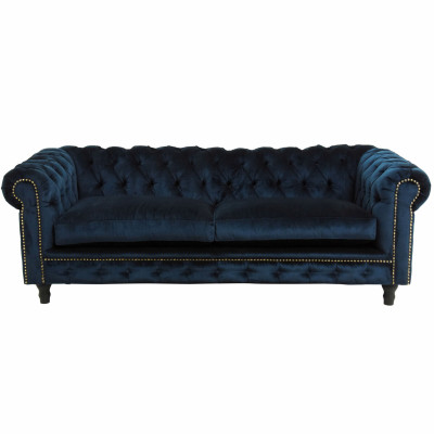 Design Leather Sofa Couch - Chesterfield Upholstery Three Seater 220cm