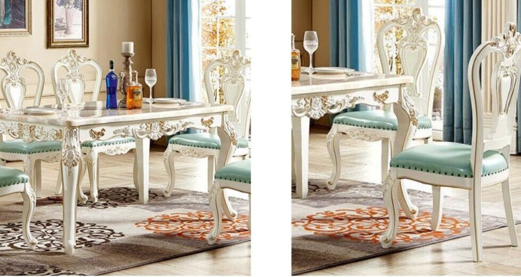 Chair Dining room Armchair Chairs Wood Beige Single Seater Baroque Armchair