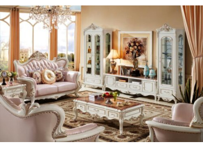 Display case White Luxury Living room Furniture Wood Glass Design Elegant Classic