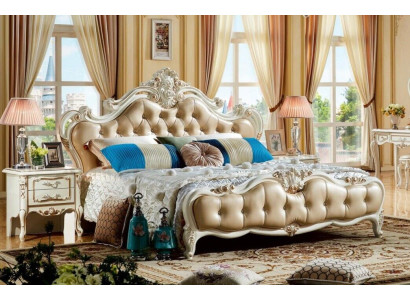 Royal Bedroom Bed 180x200 Baroque Chesterfield Beds Leather