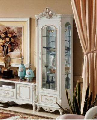 Display case Wood Single Showcases Glass Cabinet Cabinets Furniture Art déco White
