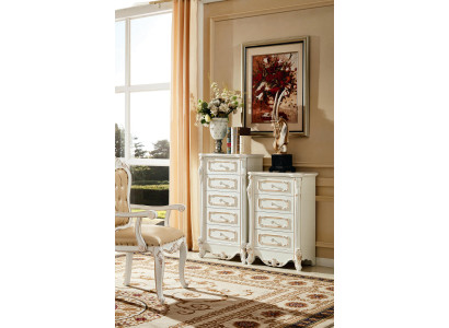 Bedroom Set White Design Elegant 2x Chest of drawers Classic Furniture Luxury 2-piece.