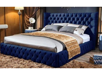 Beds Chesterfield Desi180x200gn Double bed Furniture Upholstery Textile Blue Bed new