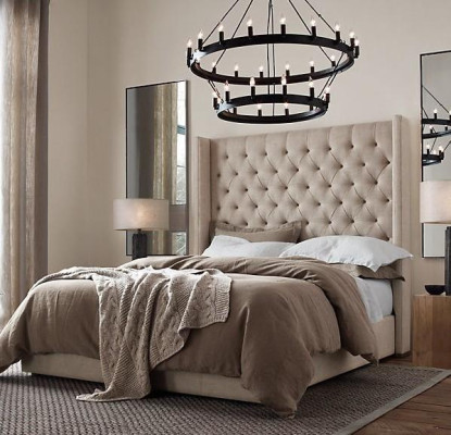 Chesterfield Sleep Room Double Beds Design Leather Luxury Bed Hotel