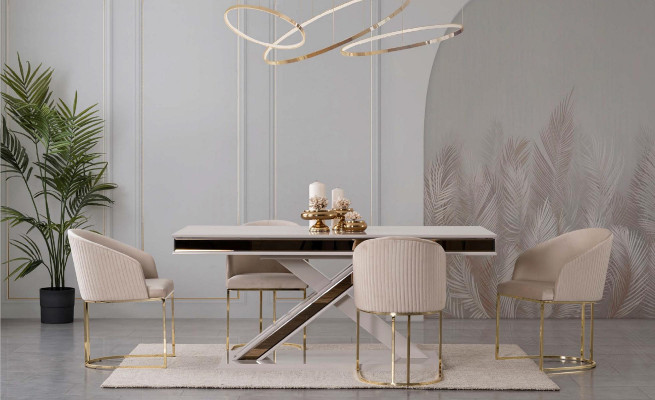 Dining room set suite dining set dining table with 4x armchair chair sets