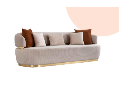 Big Velvet Sofa Three Seater Couch Oval Couches Round Sofa Fabric Textile