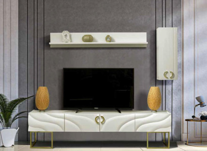 Wall unit TV-cabinet sideboard tv stand 220cm lowboard wall units Wood White