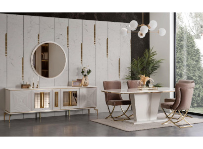 Luxury Dining room Dining set Dining table Set Dining set Table Chairs Chest of drawers 7 pieces