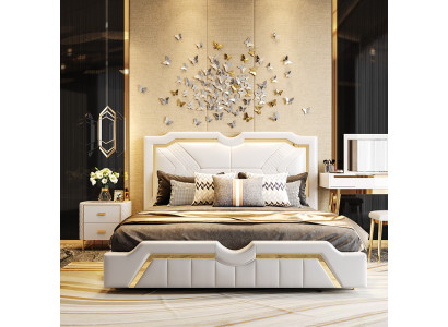 Design Bed Upholstery Luxury Double Hotel Beds Marriage 180x200cm Sleep