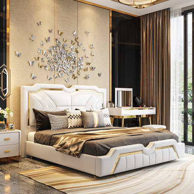 Design Bed Upholstery Luxury Double Hotel Beds Marriage 180x200cm Sleep