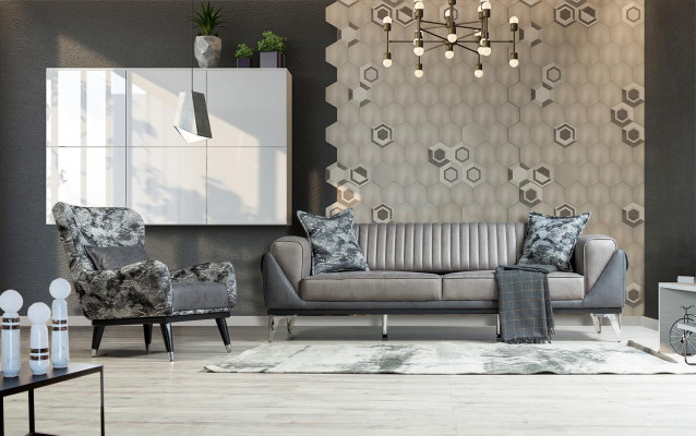 Sofa Suite 3+1 Seater Living room Suite Sofa Armchair Sofa new Grey