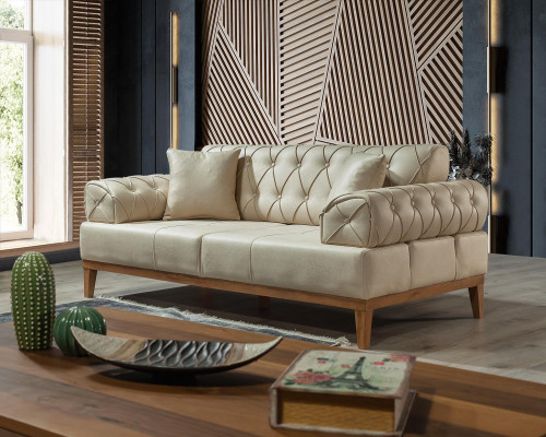Sofa set Suite Sofas Sofa Armchair three-seater 3+1 Seater beige