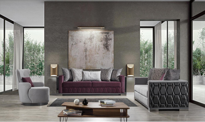 Modern Couch Sofas Design Sofa Three Seater Seat Burgundy Sofa 3 Seater