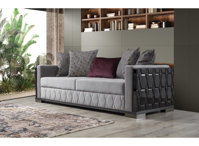 Luxury Sofa Three Seater 3 Seat Sofas Gray Living room Couch Fabric Design