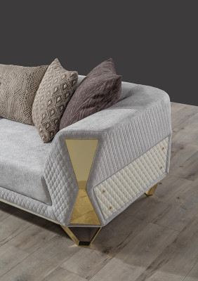 Fancy Sofa Living room Three Seater Couch Upholstery Furniture Fabric Set of 3