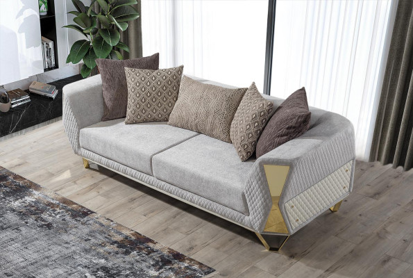 Fancy Sofa Living room Three Seater Couch Upholstery Furniture Fabric Set of 3