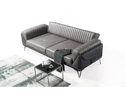 Sofa 3 Seater Couch Wood Furniture Sofas Couch Wood Leather Imitation 240cm
