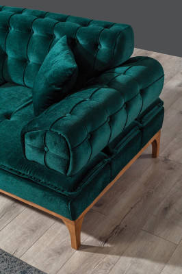 Luxury Sofa 3 Seater Sofas Seat Fabric Design Furniture Style Textile new green