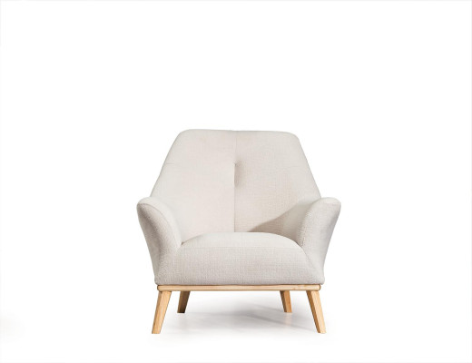 Relax Club Armchair 1 Seater White Living room Luxury Design Furniture Textile