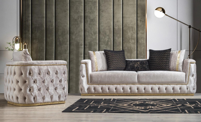 Sofa set Suite Sofas Sofa Armchair Three Seater 3+3+1 Seater Fabric