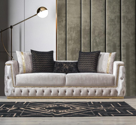 Sofa set Suite Sofas Sofa Armchair Three Seater 3+3+1 Seater Fabric