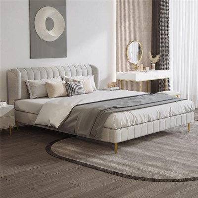 Beds Double Sleep Room Luxury Chesterfield Designer Bed Leather Hotel
