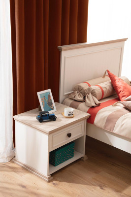 Design Modern Furniture Bedside table Children Side Youth Room Beige Wood