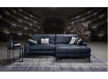 Corner sofa Sofa Living room Sofas Leather Luxury L-shape Style Modern Furniture Blue new