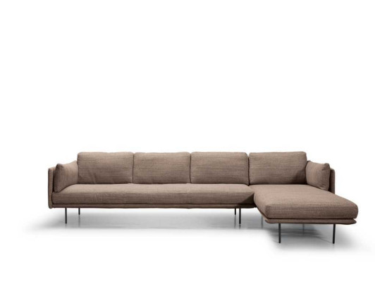 Brown Corner sofa L-shape Sofa Couch Design Upholstery Modern Textile Living room