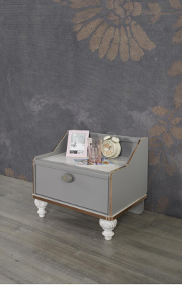 Bedside table Design Childrens room Luxury Tables Sleep Room Wood Gray