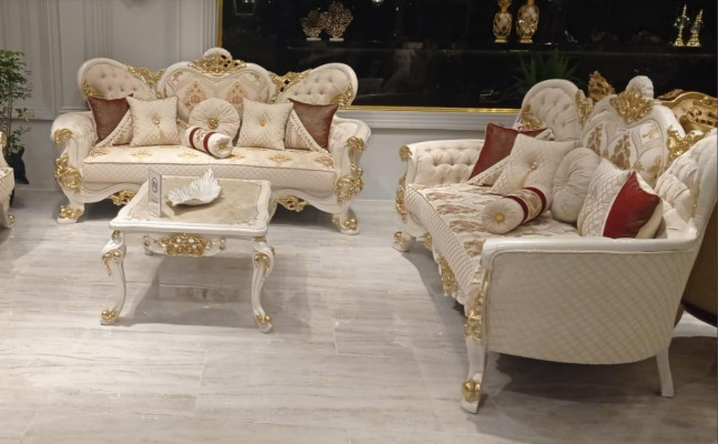 Three-seater sofa set 3+3 Seat Couch Sofa Sofas Armchair Seat Fabric Upholstery 2-piece
